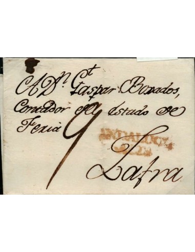 FA1172I. PREFILATELIA. 1775. Carta de origen desconocido dirigida a Zafra
