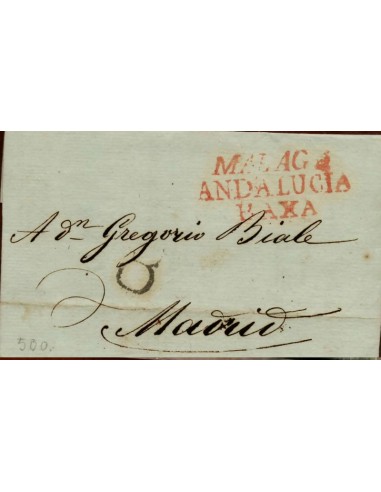 FA1174A. PREFILATELIA. 1819, 27 de octubre. Sobrescrito circulado de Málaga a Madrid