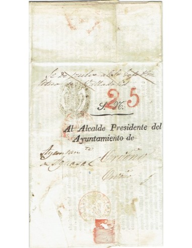 FA1441. PREFILATELIA. 1848, 10 de diciembre. Sobrescrito circulado de Valladolid a Aguasal