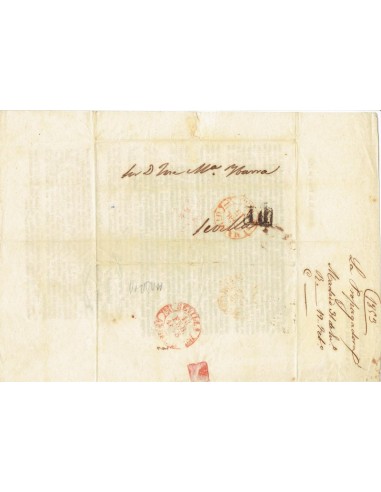 FA1441A. PREFILATELIA. 1853, 15 de febrero. Sobrescrito circulado de Madrid a Sevilla