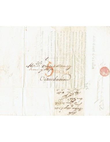 FA1441B. PREFILATELIA. 1816, 1 de mayo. Sobrescrito circulado de Bilbao a San Sebastian