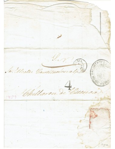 FA1447A. HISTORIA POSTAL. 1859, 4 de julio. Circular de Cuenca a Chillaron de Cuenca