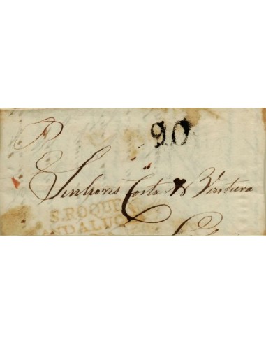 FA1177-10. PREFILATELIA. 1820, 27 de enero. Sobrescrito circulado de Gibraltar a Lisboa