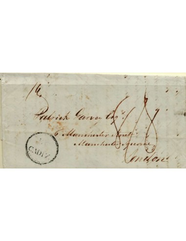 FA1179-11. PREFILATELIA. 1844, 13 de septiembre. Sobrescrito circulado de Jerez de la Frontera a Londres
