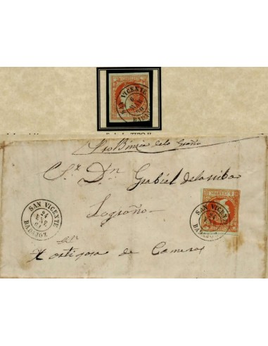 FA0675D. HISTORIA POSTAL. 1861, 24 de enero. San Vicente de Alcántara a Ortigosa de Cameros