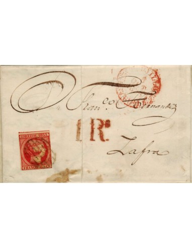 FA0697-3. HISTORIA POSTAL. 1853, 30 de enero. Carta tasada de Trujillo a Zafra