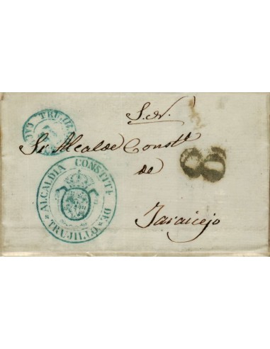 FA0697-10. HISTORIA POSTAL. 1855, 18 de enero. Servicio Nacional de Trujillo a Jaraicejo