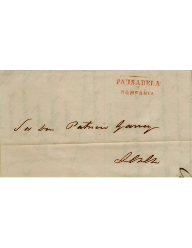 FA1138B. HISTORIA POSTAL. 1854. Sobrescrito circulado de Cádiz a Jerez de la Frontera