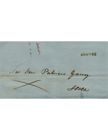 FA1139A. HISTORIA POSTAL. 1857, 22 de abril. Sobrescrito circulado de Cádiz a Jerez de la Frontera