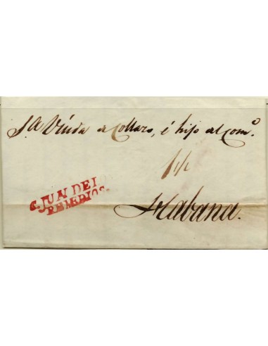FA1184-2. PREFILATELIA. 1838, 31 de octubre. Sobrescrito circulado de San Juan de los Remedios a La Habana