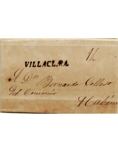 FA1184-4. PREFILATELIA. 1830, 9 de agosto. Sobrescrito circulado de Villaclara a La Habana