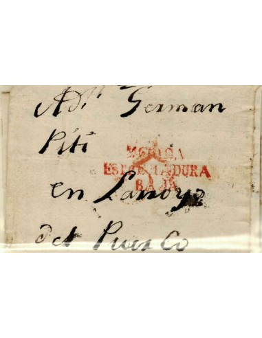FA1188-10. PREFILATELIA. 1842, 2 de abril. Sobrescrito circulado de Mérida a Arroyo del Puerco