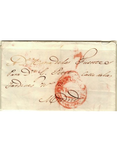 FA1188-12. PREFILATELIA. 1834, 18 de enero. Sobrescrito circulado de Cáceres a Madrid