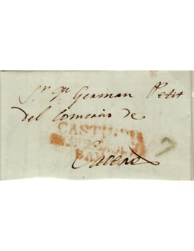 FA1188-13. PREFILATELIA. 1840, 13 de julio. Sobrescrito circulado de Castuera a Cáceres