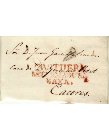 FA1188-14. PREFILATELIA. 1840, 10 de julio. Sobrescrito circulado de Castuera a Cáceres