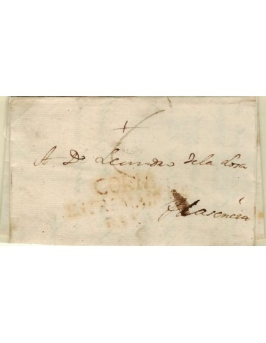 FA1189-1. PREFILATELIA. 1833, 11 de junio. Sobrescrito circulado de Coria a Plasencia