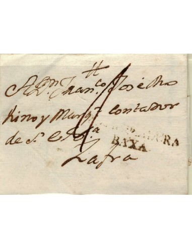 FA1190-1. PREFILATELIA. 1797, 3 de abril. Sobrescrito circulado de Villalba a Zafra, RRR
