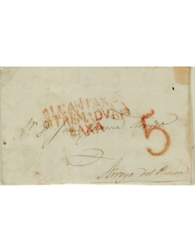 FA1191-7. PREFILATELIA. 1844, 3 de enero. Sobrescrito circulado de Membrio a Arroyo del Puerco