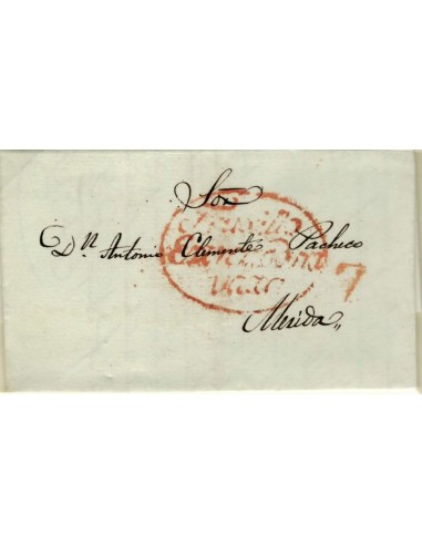 FA1191-10. PREFILATELIA. 1830, 1 de septiembre. Sobrescrito circulado de Trujillo a Mérida
