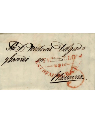 FA1191-15. PREFILATELIA. 1833, 10 de diciembre. Sobrescrito circulado de Trujillo a Plasencia