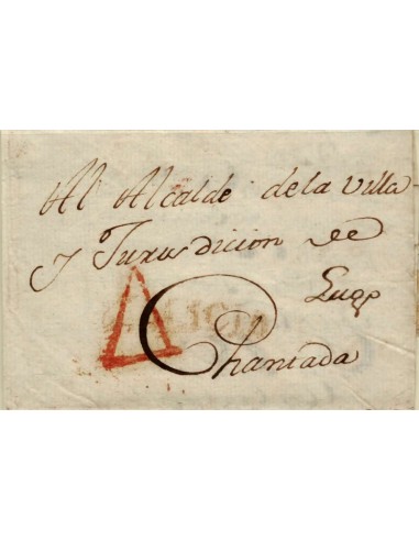 FA1199-1. PREFILATELIA. 1796, 3 de diciembre. Sobrescrito circulado de Coruña a Chantada