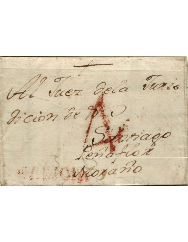 FA1199-3. PREFILATELIA. 1792, 16 de febrero. Sobrescrito circulado de Coruña a Moraño