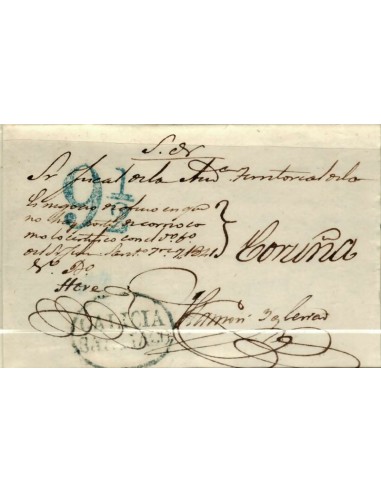 FA1199-4. PREFILATELIA. 1841, 7 de septiembre. Plica judicial remitida de Santiago a Coruña