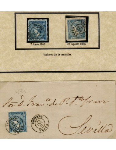 FA0877-3. HISTORIA POSTAL. 1866, 25 de septiembre. Zafra a Sevilla
