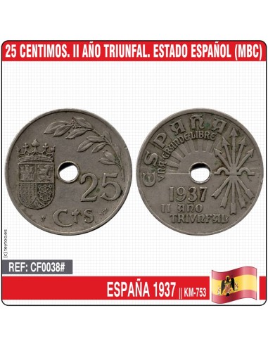 España 1937. 25 cts (BC) KM@753
