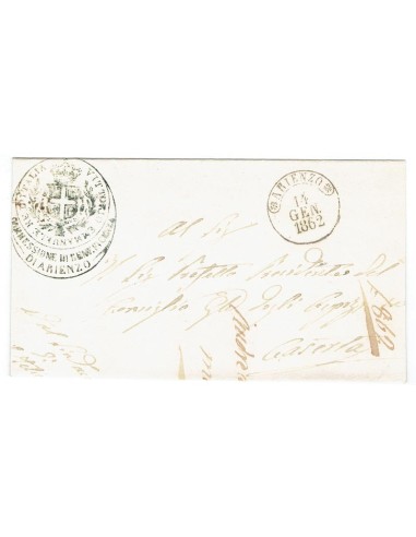 FA0836-7. PREFILATELIA DE ITALIA. 1862, 14 de enero. Carta circulada de Arienzo a Caserta