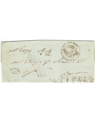 FA0836-9. PREFILATELIA DE ITALIA. 1846, 9 de diciembre. Carta circulada de Asolo a Bassano