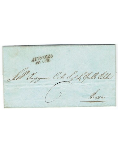 FA0836-12. PREFILATELIA DE ITALIA. 1843, 11 de julio. Carta circulada de Auronzo a Pieve