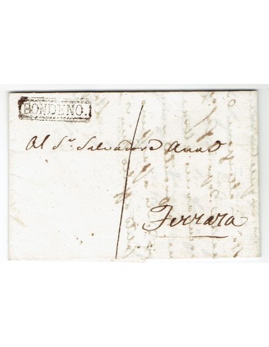 FA0836-32. PREFILATELIA DE ITALIA. 1832, mes de noviembre. Carta circulada de Bondeno a Ferrara