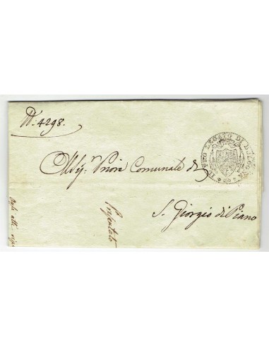 FA0836-37. PREFILATELIA DE ITALIA. 1829, 11 de mayo. Carta circulada de Bolonia a San Giorgio di Piano
