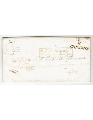 FA0836-45. PREFILATELIA DE ITALIA. 1837, 6 de julio. Carta circulada de Chioggia a Udine