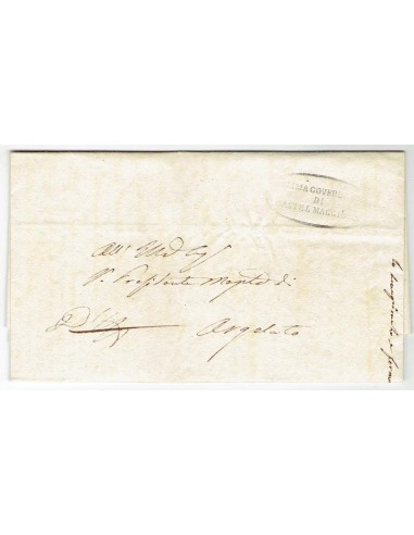 FA0836-47. PREFILATELIA DE ITALIA. 1851, 25 de julio. Carta circulada de Bolonia a Argelato