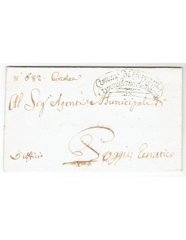 FA0836-62. PREFILATELIA DE ITALIA. 1815, 22 de abril. Carta circulada de Ferrara a Poggio Renatico
