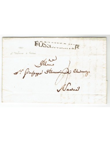 FA0836-68. PREFILATELIA DE ITALIA. 1852, 5 de julio. Carta circulada de Urbino a Narni