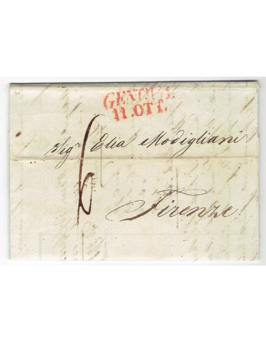 FA0836-73. PREFILATELIA DE ITALIA. 1841, 9 de octubre. Carta circulada de Genova a Florencia