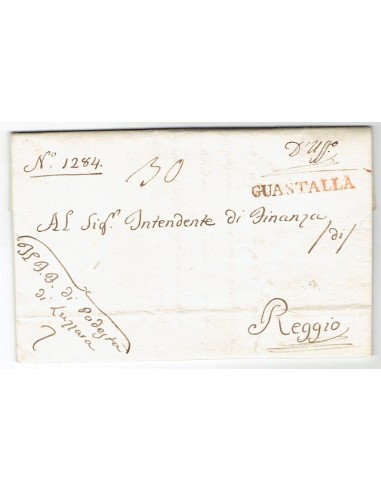FA0836-78. PREFILATELIA DE ITALIA. 1809, 27 de octubre. Carta circulada de Guastalla a Reggio