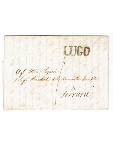 FA0836-94. PREFILATELIA DE ITALIA. 1844, 13 de marzo. Carta circulada de Lugo a Ferrara