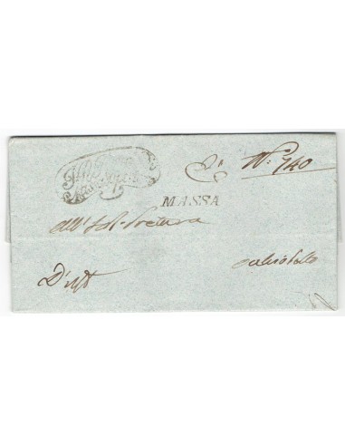 FA0836-96. PREFILATELIA DE ITALIA. 1837, 25 de febrero. Carta circulada desde Masa