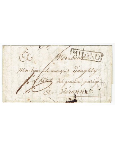 FA0836-99. PREFILATELIA DE ITALIA. 1827, 14 de junio. Carta circulada de Milan a Verona