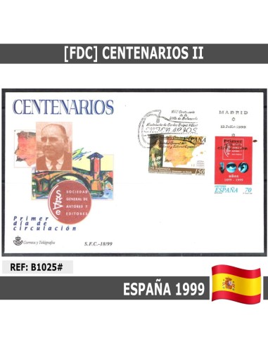 España 1999. FDC Serie Centenarios II (N) SFC: 18/22