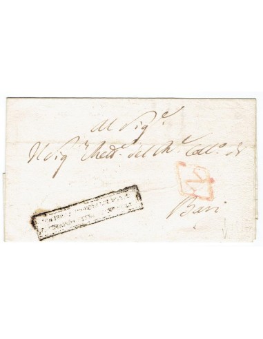 FA0836-123. PREFILATELIA DE ITALIA. 1826, 23 de marzo. Envuelta de carta circulada de Napoles a Bari