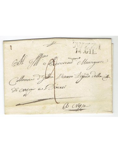FA0836-129. PREFILATELIA DE ITALIA. 1832. Envuelta de carta circulada en Niza