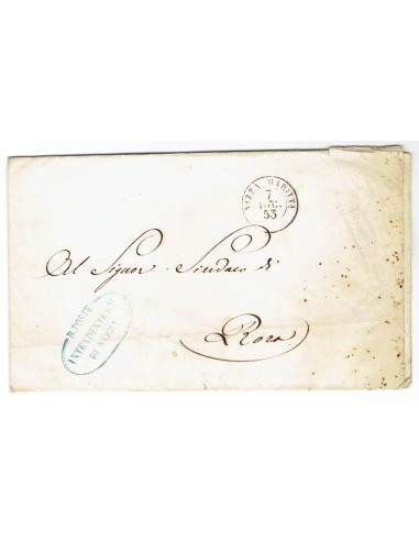 FA0836-130. PREFILATELIA DE ITALIA. 1853, 7 de diciembre. Carta circulada de Niza a Roza