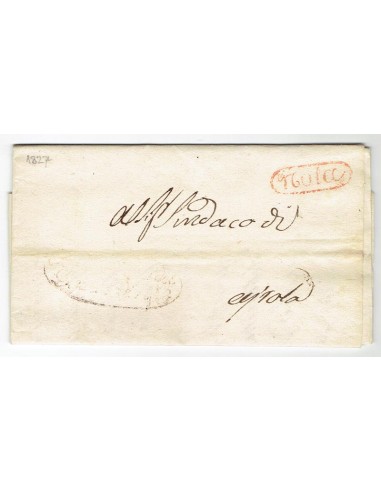 FA0836-133. PREFILATELIA DE ITALIA. 1827, 12 de julio. Carta circulada de Nola a Airola