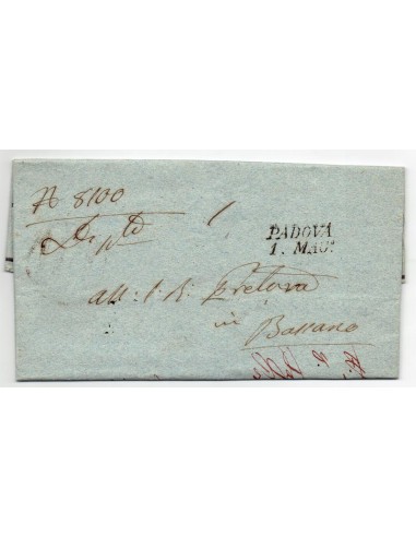 FA0836-138. PREFILATELIA DE ITALIA. 1835, 1 de mayo. Carta circulada de Padova a Bassano