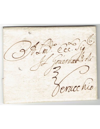 FA0836-150. PREFILATELIA DE ITALIA. 1745, 12 de junio. Carta circulada de Ravena a Verucchio
